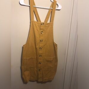 Blue Spice Mustard Button-Front Dress